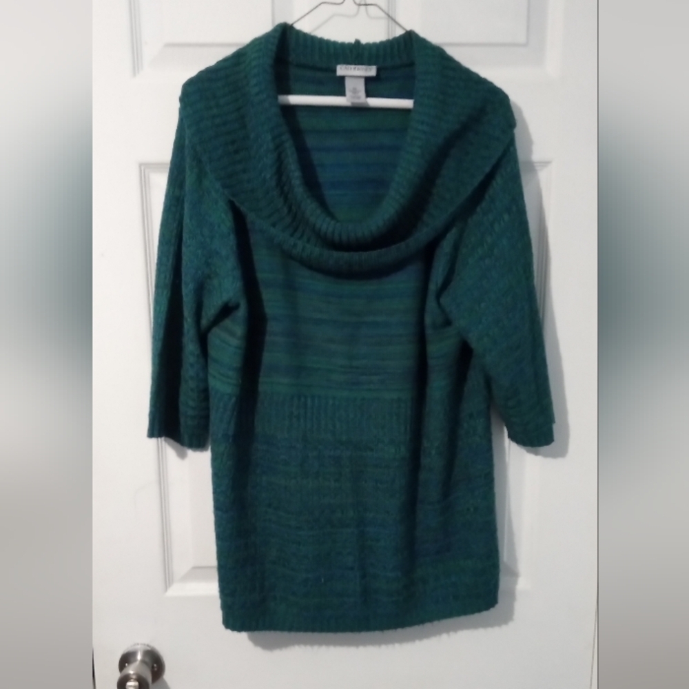 Catherines Deep Teal Cowl Neck Sweater